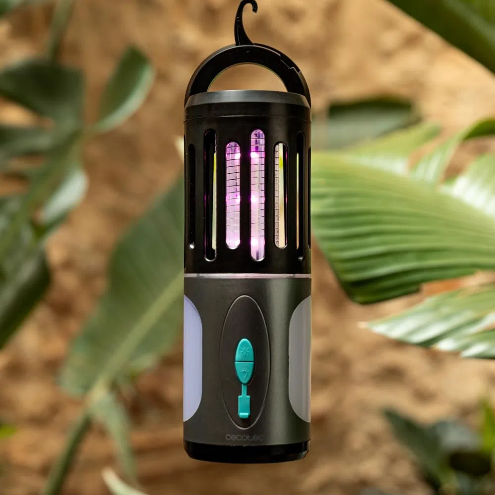 Cecotec Mosquito Killer ByeFly 3000 Go. Lámpara y Linterna, Diseño 3 en 1, Portátil, Batería de 1800 mAh, Gran autonomía, Protección IPX4, Sistema de suspensión