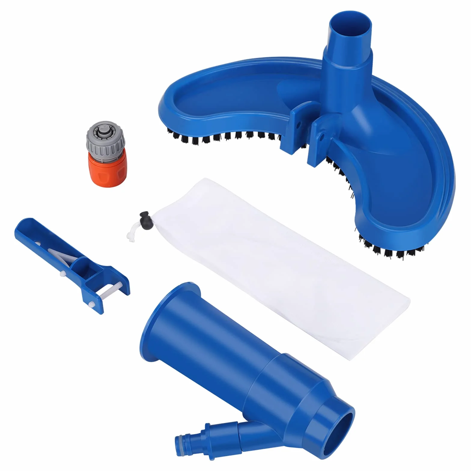 Aspirador de Piscina Portátil Aspiradora de Piso de Piscina Cepillo de Piscina con Bolsa de Malla Manual Accesorios de Limpieza de Piscinas para Piscinas Estanques y Fuentes