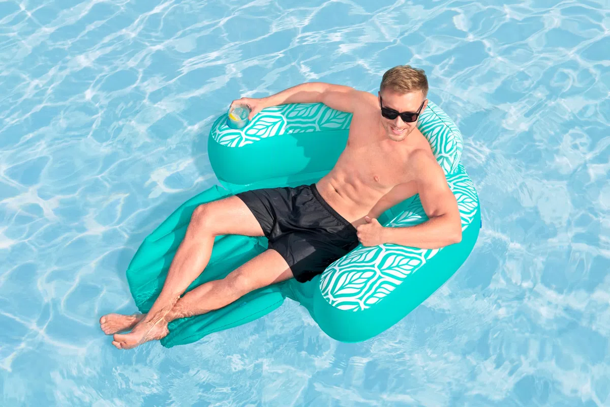 BESTWAY Tumbona Flotante Deluxe Comfort Plush 132x113x42 cm Azul