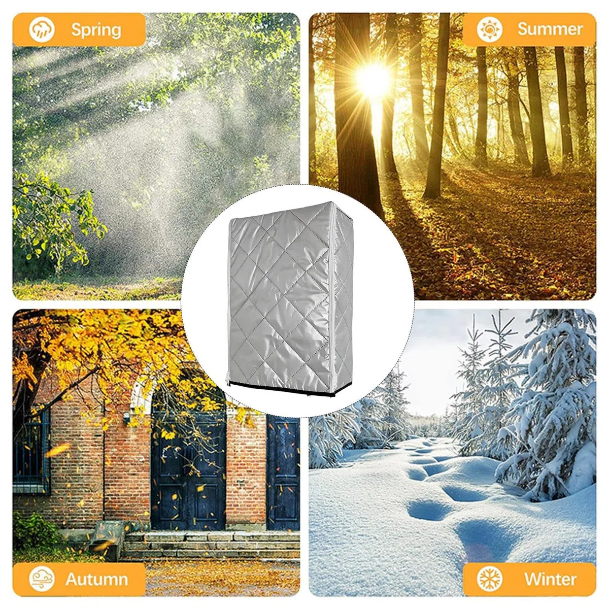 Funda protectora para calentador de agua a gas, 40 x 33 x 72 cm, manta aislante para calentador de exterior con cremalleras laterales, a prueba de polvo, a prueba de aceite, impermeable, para