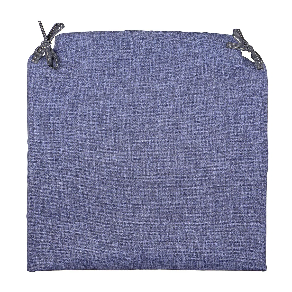 TIENDA EURASIA® Pack 4 Cojines para Sillas - Estampados Lisos con 2 Cintas de Sujeción - Ideal para Interiores y Exteriores - 40 x 40 x 3 cm (Azul)