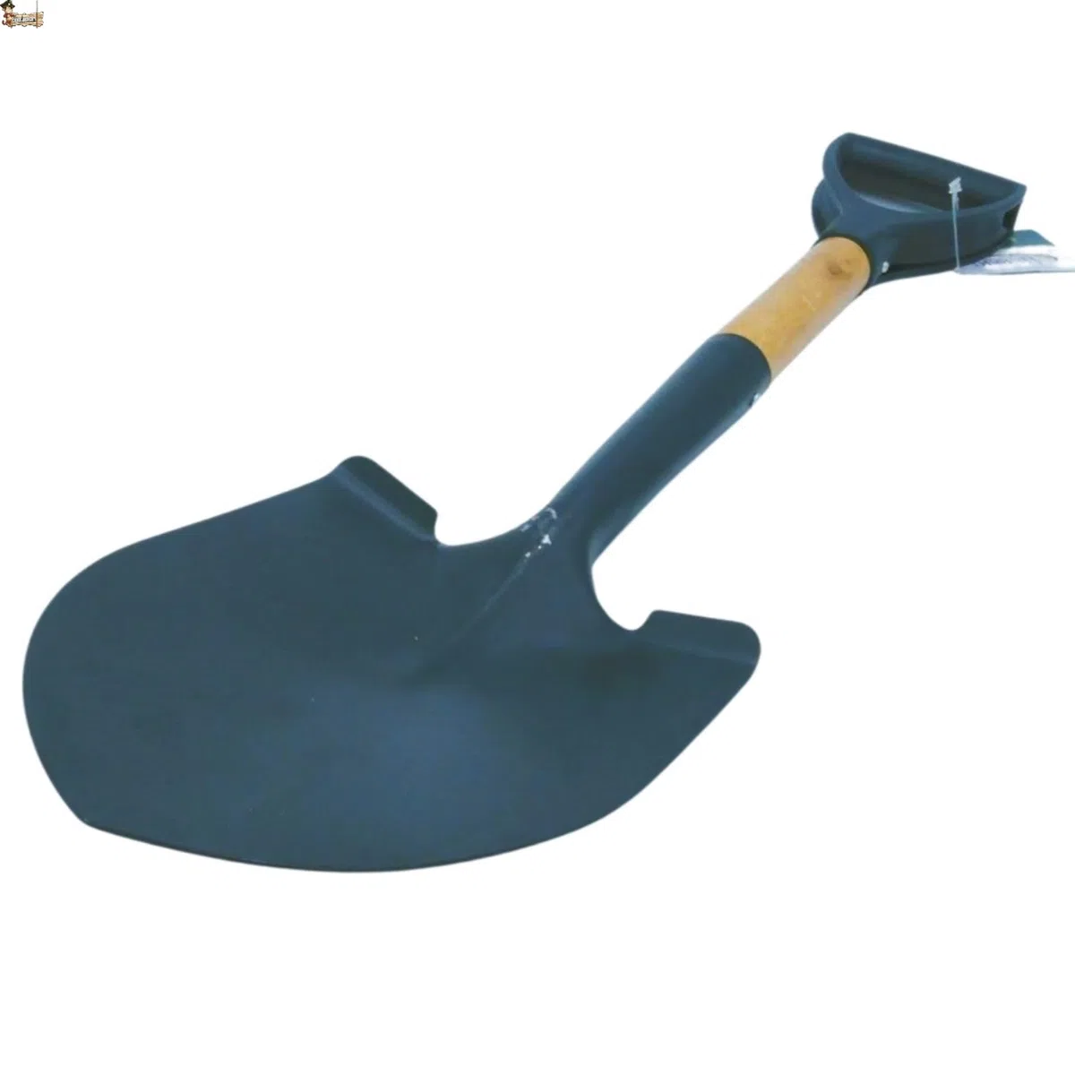 BricoLoco.com Pala pequeña y portátil para jardinería, Nieve, Obra pequeña, jardín. Pala Metal tratada térmicamente, Mango Madera, Agarre Antideslizante. 68x15,5 cms. para Llevar en el Coche