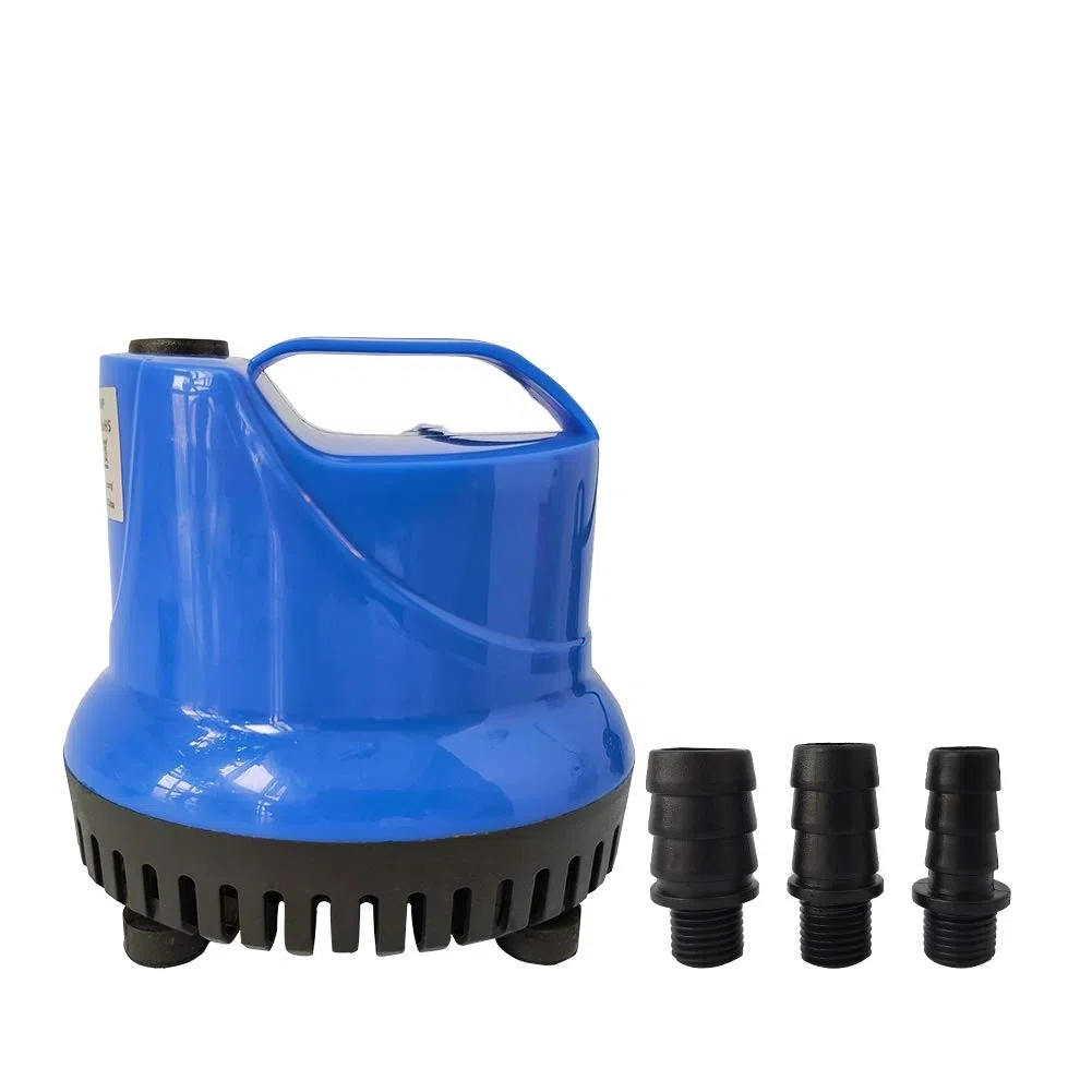 Bomba de Agua Sumergible 1200L/H 25W con 3 Boquillas Bomba de Agua para Fuente Acuario Estanque Pecera Ultra Silencioso Circulación de Agua Dulce y Marino 1.8m de Altura - Azul