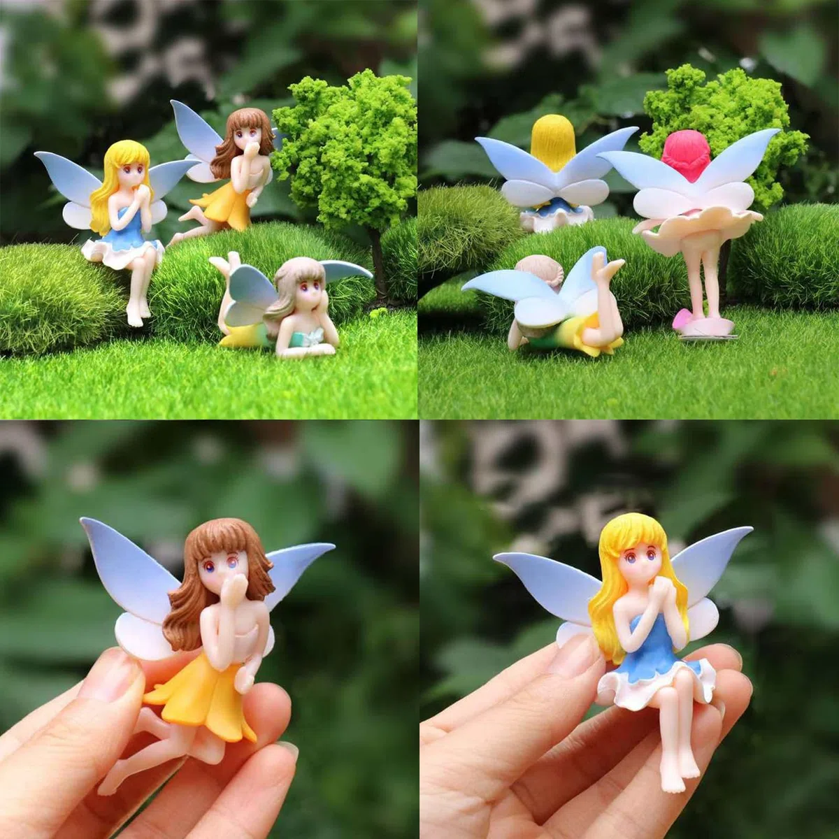 8 Piezas Micropaisaje Hada de Las Flores Muñeca Elfo, Hadas de Flores Estatuas en Miniatura, Figuras de Jardín Hadas, Pequeñas Figuras de Hadas, para Decoración Macetero
