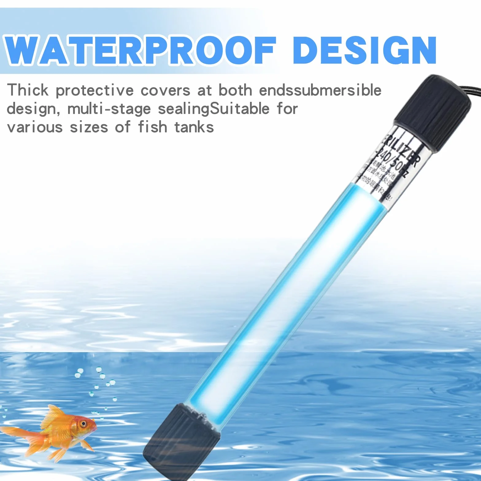Esterilizador UV para acuario, luz con temporizador, 13 W: acuarios luz UV con funda protectora gruesa resistente al agua, esterilizador UV para el hogar, clarificador UV, acuario para piscinas de