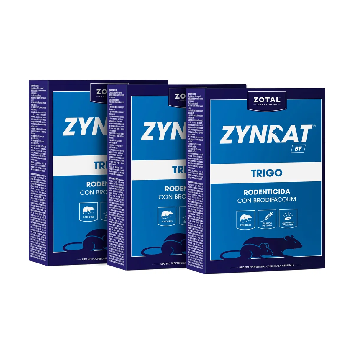 Zotal BF Trigo Veneno para Ratas Pack 3 Unidades – Cebo Anticoagulante con Brodifacoum para Eliminación Eficaz de Ratones y Ratas