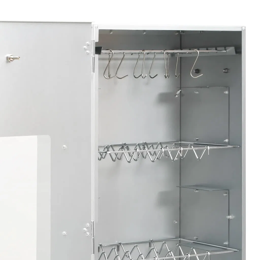 Mangloder - Horno para ahumar en frío con generador de humo frío, acero galvanizado y cristal, 44,5 x 29 x 110 cm, para ahumar carne y pescado al aire libre, con termómetro