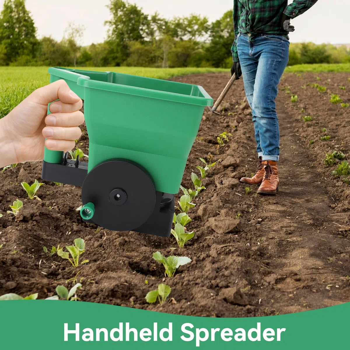Diferteador De Césped Manual, 3L Small Labor Saving Broadcast Manual Manual Fertilizer Aplicador Sembradora Manual Esparcidor Universal Esparcidor De Abono Y Semillas Huerto Para Salt Garden Yard