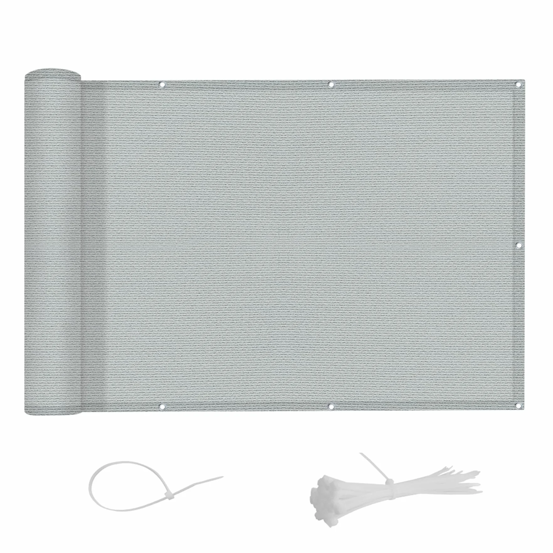 AXT SHADE Pantalla Privacidad Balcón 80x500cm HDPE Ocultacion Balcon Protección Viento y Los Rayos UV con Ataduras de Cables para Exterior Terraza-Gris Claro