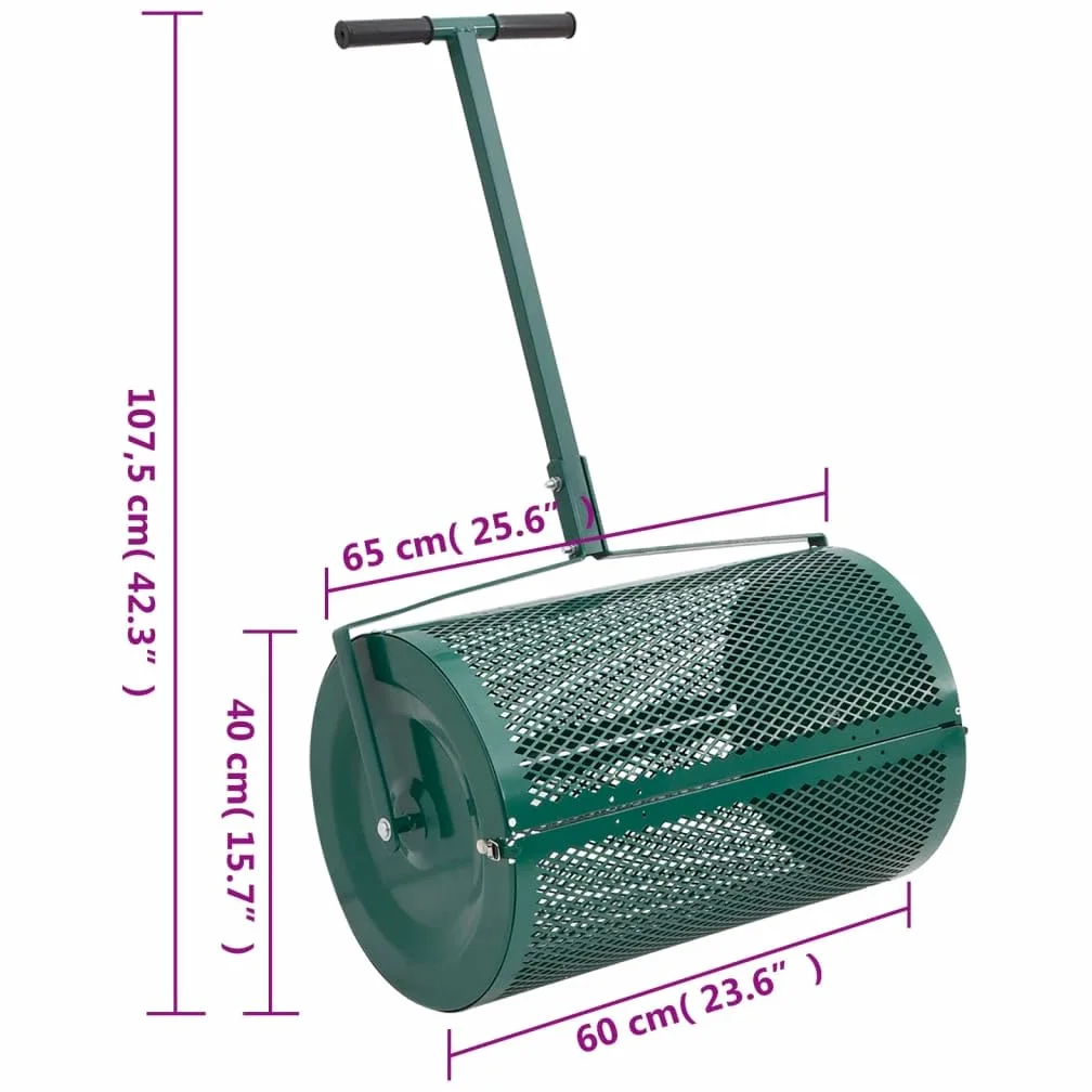 Esparcidor de compost 75L verde acero