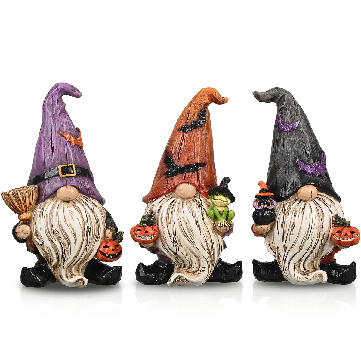 Valery Madelyn Juego de 3 adornos de Gonks para decoración de jardín, gnomos de Halloween para el hogar, sala de estar, mesa al aire libre
