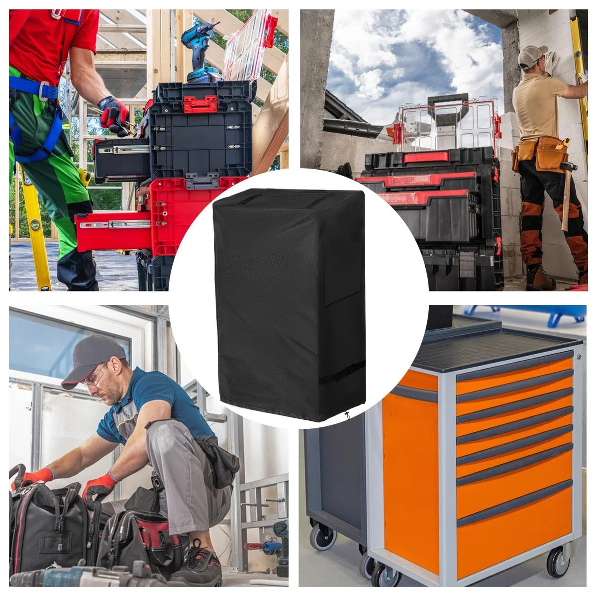 Funda De Caja De Herramientas Con Ruedas,Funda Protectora De Caja De Herramientas Con Ruedas De Tela Oxford - Gabinete Con Y Protección Impermeable,Para Patio Terraza Cocina Garaje Taller