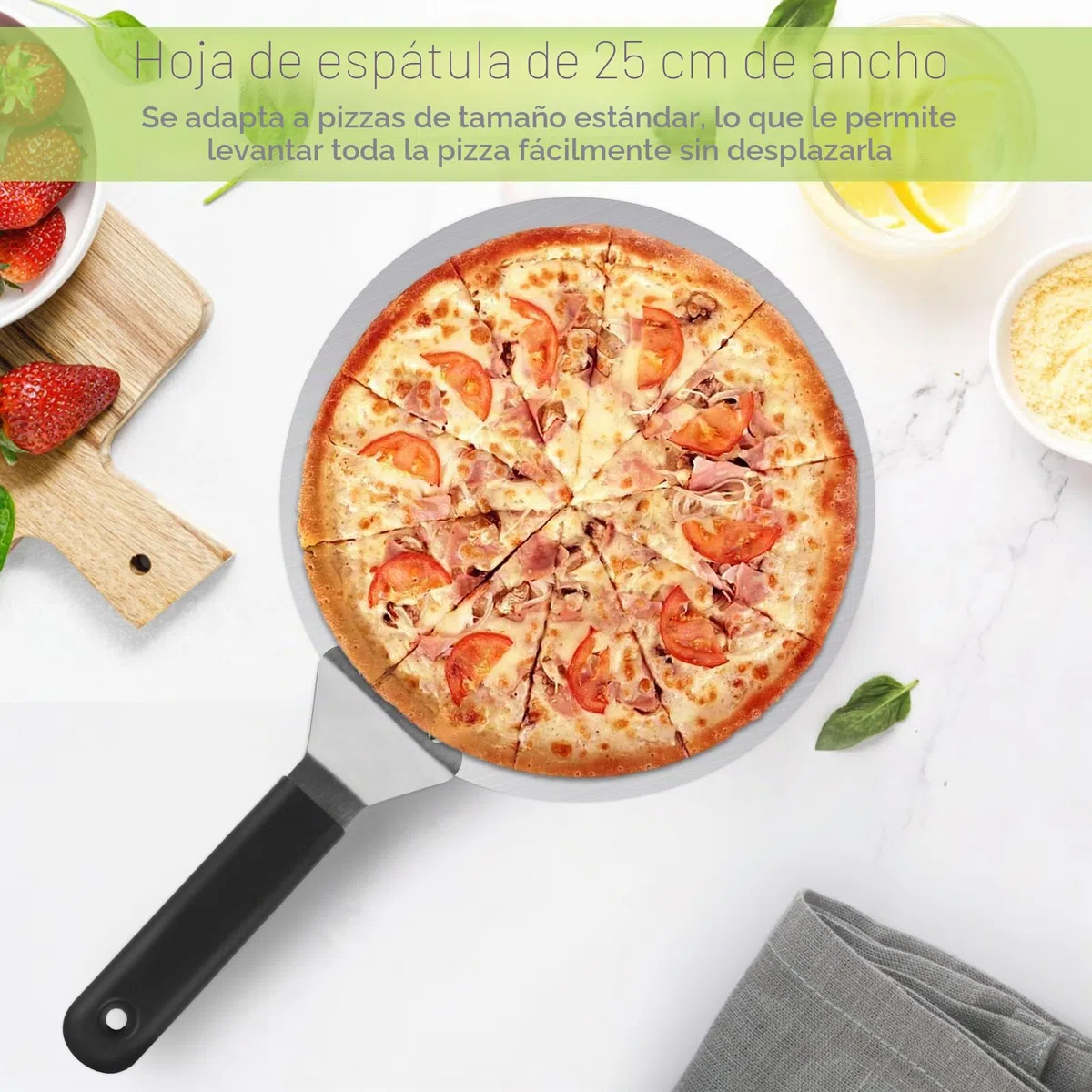 Pala para Pizza, Pala para Pizza Horno inoxidable, 10 Pulgadas pala Pizzas para Pan Barbacoa Cocinar Pizzas Colgable Fácil de Almacenar