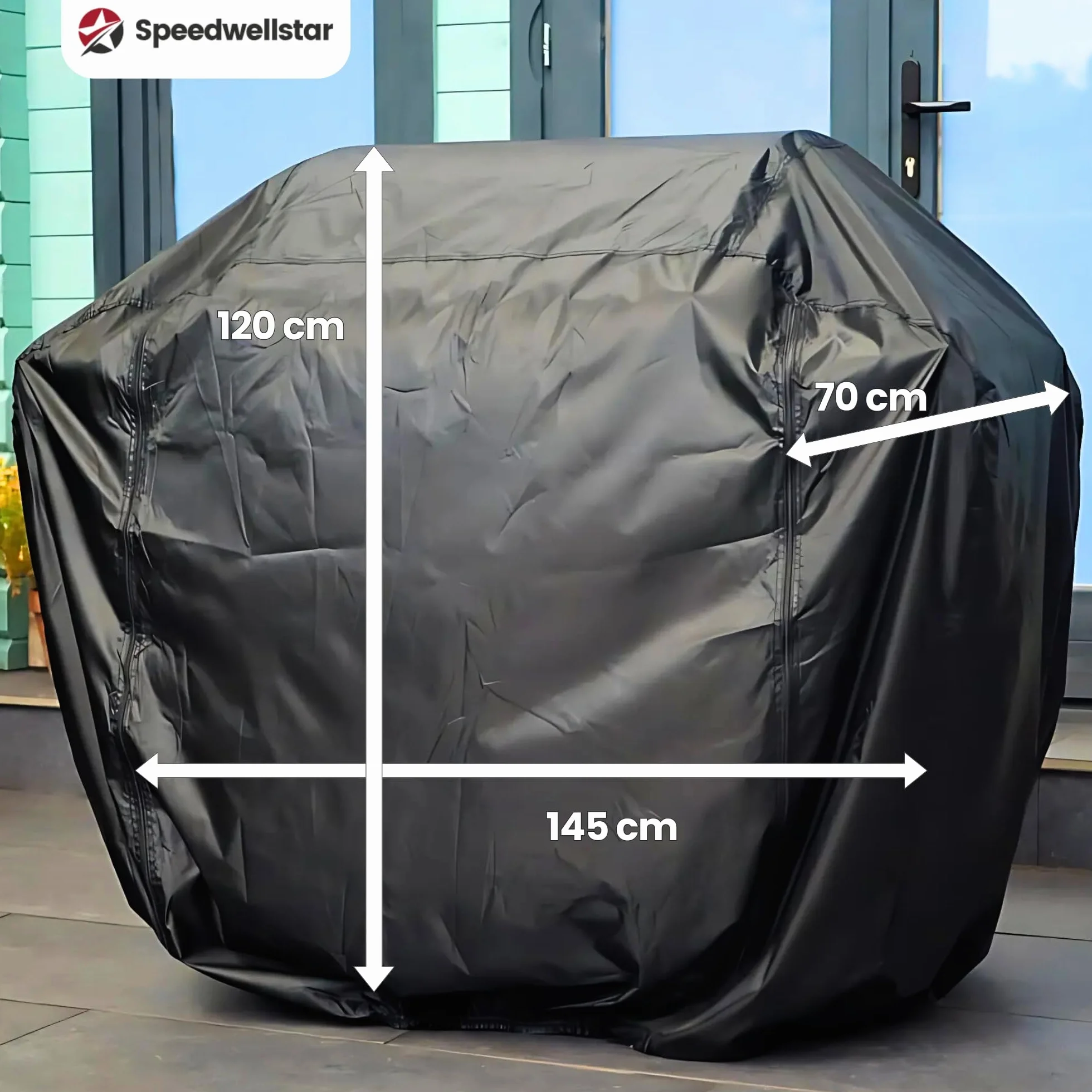 Funda Barbacoa Impermeable – 145 x 70 x 120 cm, Tela Oxford 210D Duradera, Transpirable, Protección UV, Cremallera Doble, por Speedwellstar