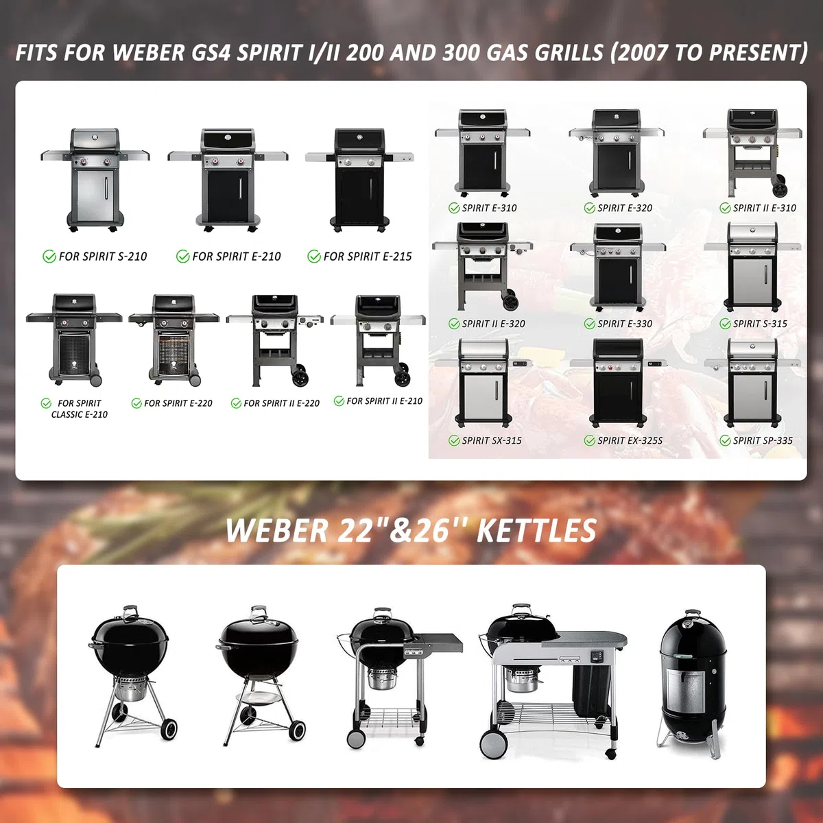 Denmay Termómetro para barbacoa de repuesto para medidor de temperatura Weber (para Weber Spirit 200 y 300 grills)