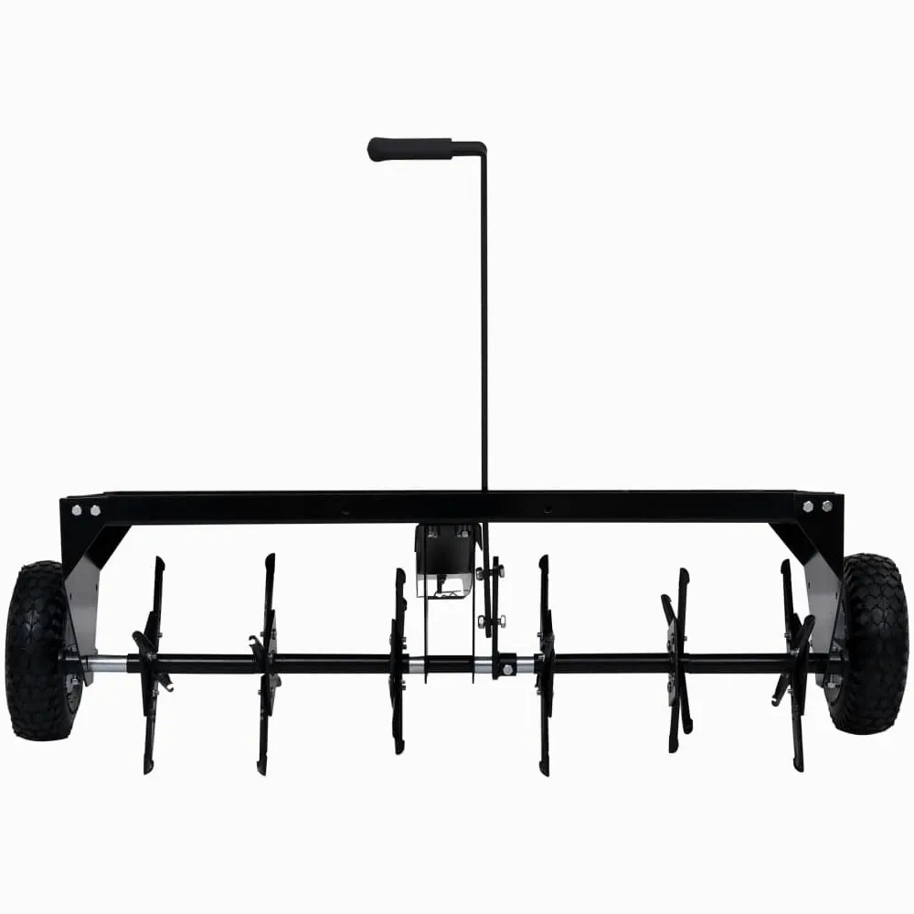 Aireador de césped para cortacésped de 102 cm con rodillo de acero, aireador de suelo, para césped y zonas verdes, fácil montaje, incluye acoplamiento universal
