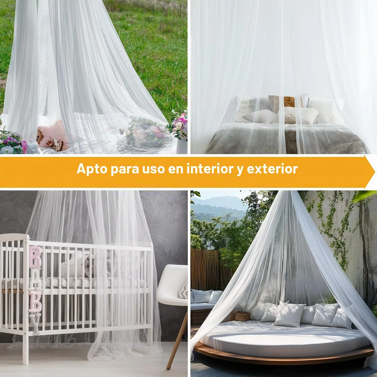 Mosquitera de viaje con bolsa de viaje y cuerda para colgar, diseño de apertura, 2,2 m de altura, 12 m de circunferencia, cama doble individual para exteriores