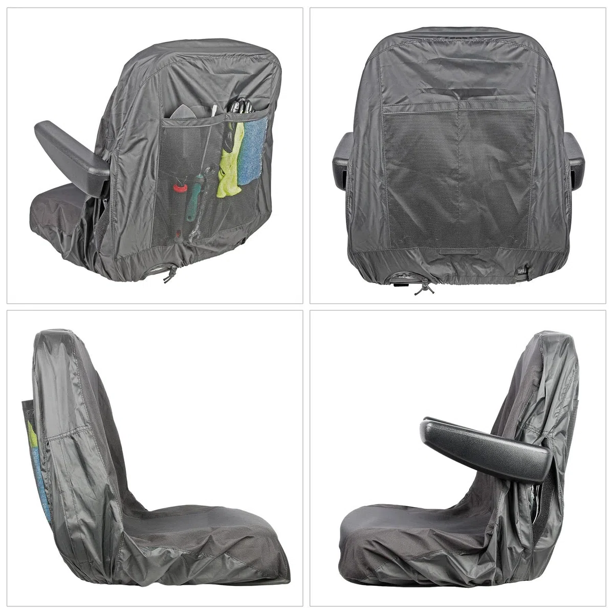 Funda para asiento de tractor - Funda impermeable para asiento de tractor, protector de asiento para cortacésped | Funda para asiento de tractor para cortacésped con bolsillos de almacenamiento, funda