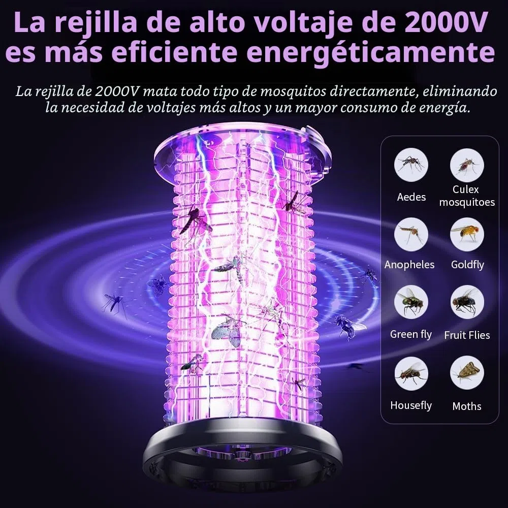 Bseical Mata Mosquitos Electrico, Portátil Lampara Antimosquitos, UV Lampara Mosquitos Electrico con Lámpara LED, Trampa para Mosquitos Eléctrica Impermeable para Uso en Interiores y Exteriores