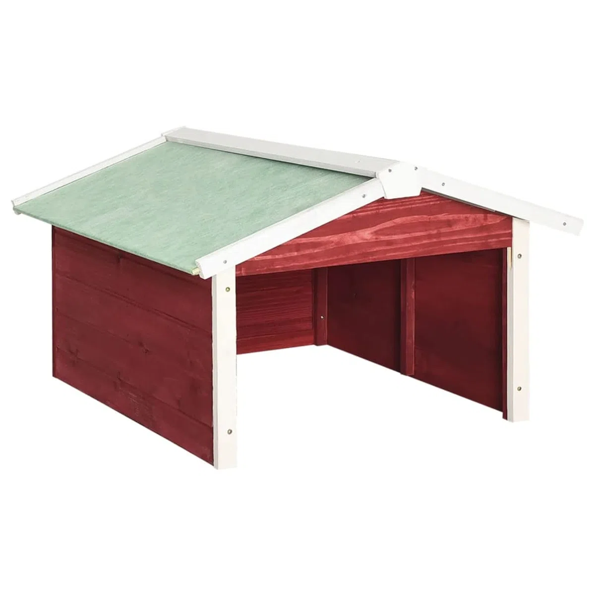Caseta de cortacésped robótico Madera Abeto Rojo y Blanco Garaje Robot Cortacésped Caseta,trastero Roboticos de Jardín Exterior