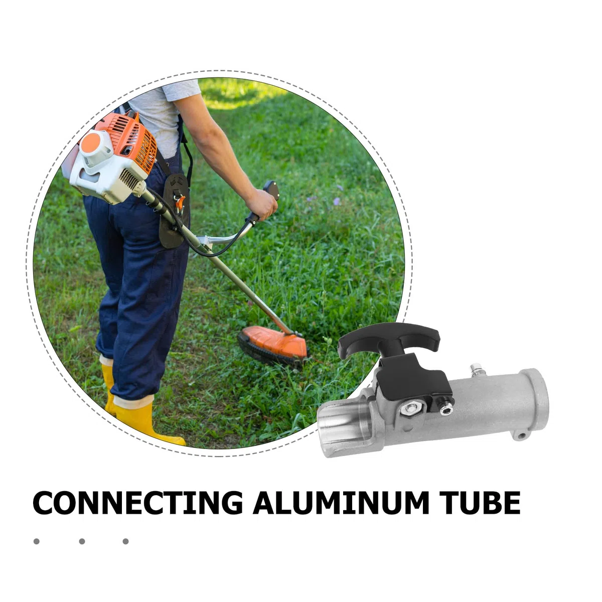 Eje Resistente Conector Aluminio Recortadora de para de 28 Mm de Accesorio Compatible y para Herramientas de Jardinería y Desbrozadoras