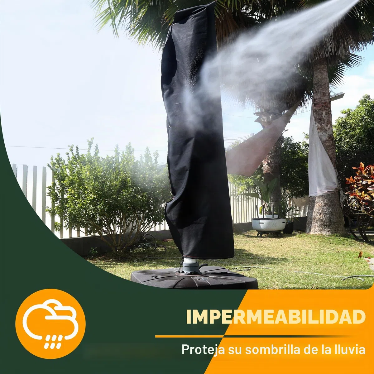 Enzeno Funda para sombrilla, hasta Aprox. 200 cm, 300 cm de diámetro, Funda para sombrilla, Resistente al Agua, Resistente a los Rayos UV, con Cremallera Impermeable (190x30/40/50 cm)