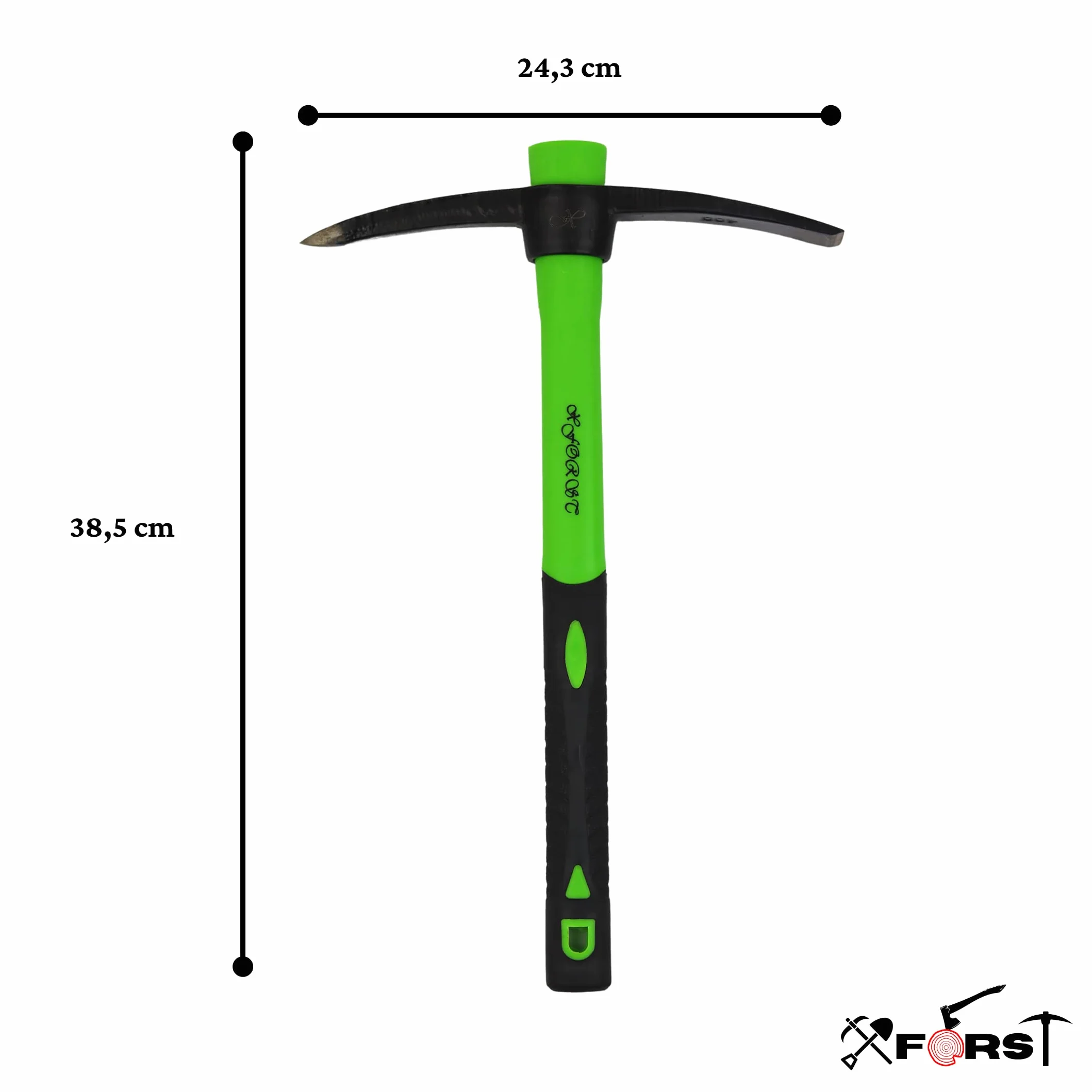 Alcotana Xforst X-PF400 con Mango de Fibra de Vidrio y Cabezal de Acero Forjado. Ideal para jardinería, albanileria, construccion, Campo y Jardin