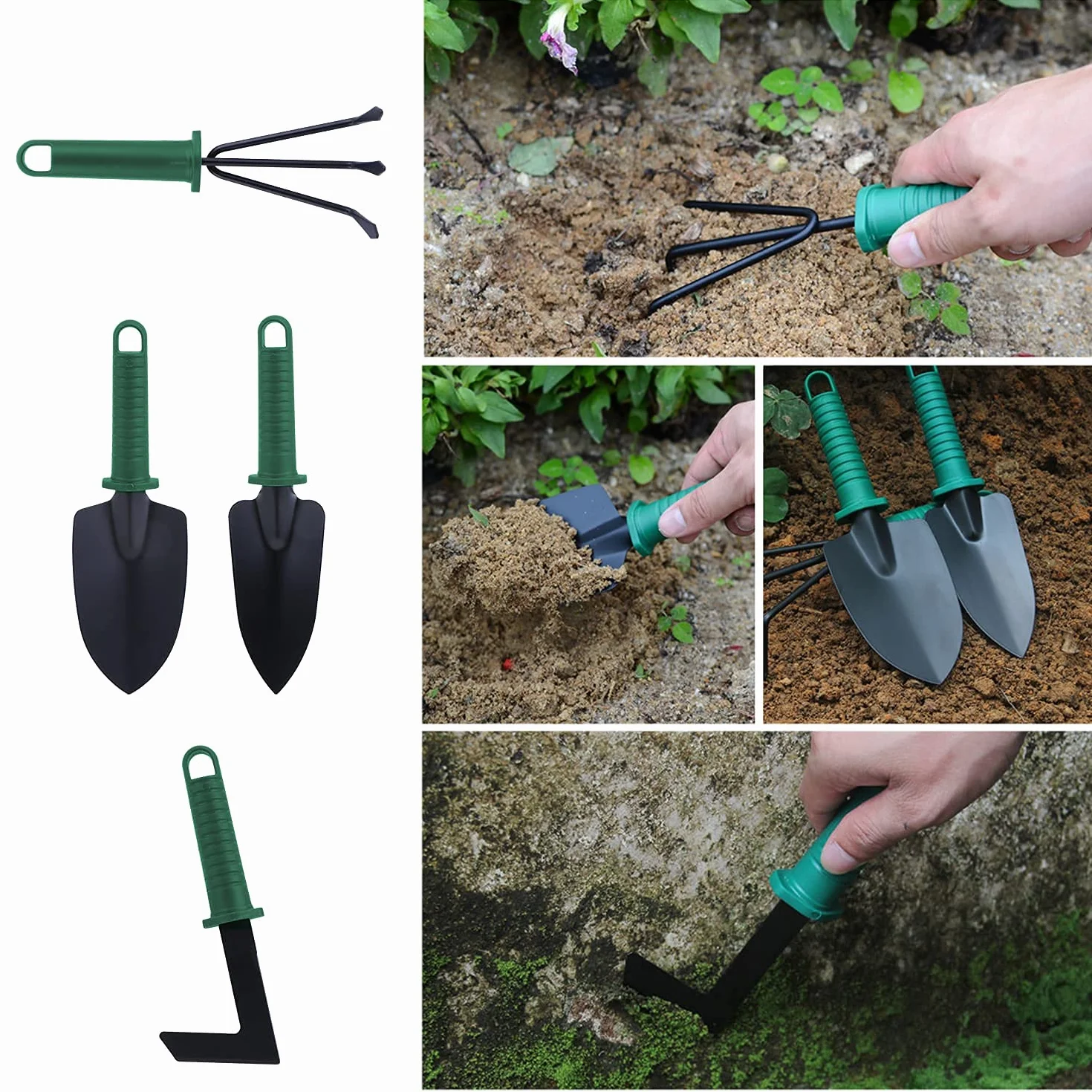 Herramientas de Jardinería Kit 11 Piezas Juego De Herramientas jardinería con Funda de Transporte con Guantes de Jardin