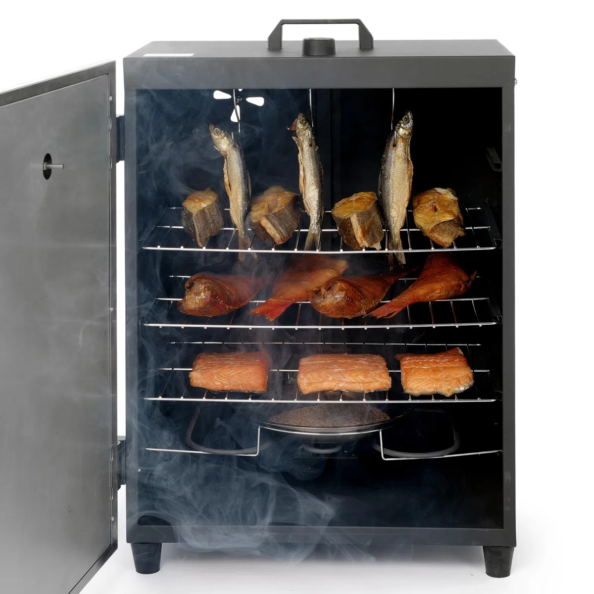 MBH - Ahumador de Alimentos Eléctrico Profesional de Acero Inoxidable con Termostato para Hostelería. Máquina para Ahumar Carne, Pescado y Queso en Cocina Industrial.