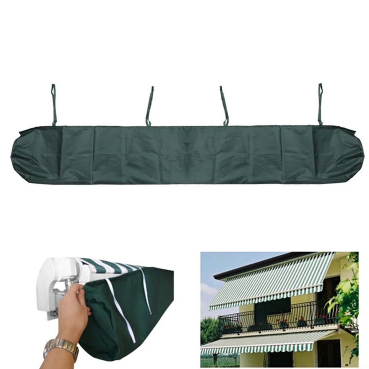 Funda de almacenamiento para toldo de exterior, impermeable, impermeable, 4,5 m, color verde