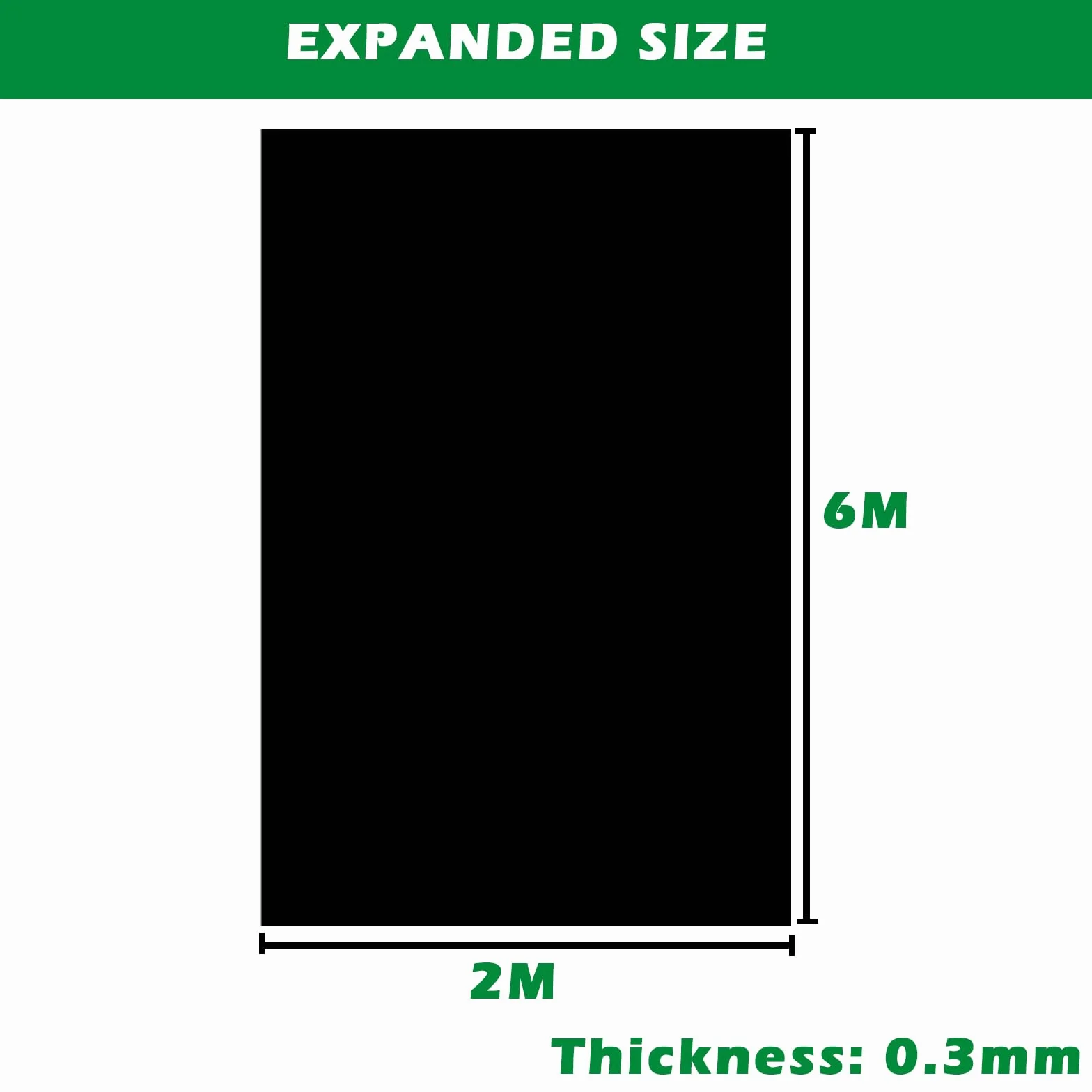 PALUDO 2 x 6M Plástico Invernadero Negro, Extra Gruesa Láminas de Polietileno de Efecto Invernadero de Plastico Cubretodo, Cubierta de Película Invernadero Plantas Jardín (125Mu / 500G)