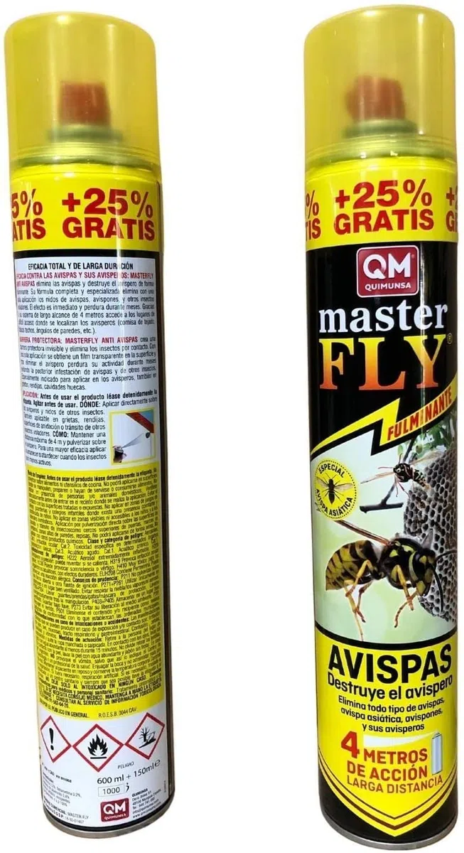 MASTERLAC | Masterfly Insecticida Para Avispas Y Avispones Asiáticos | Spray 750 Mililitros | Alcance De 4 Metros | Elimina Avisperos | Larga Duración