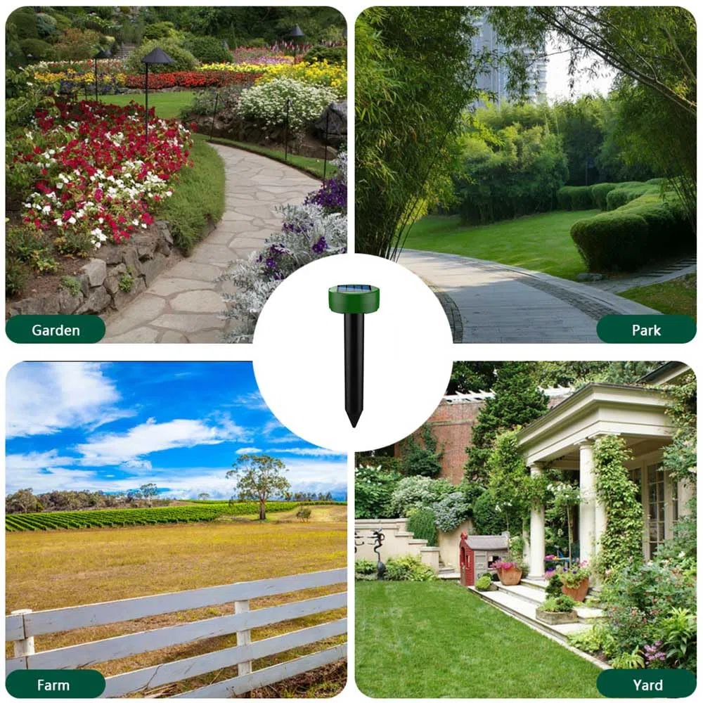 4X Ahuyentador de Topos,Ahuyentador de Ratas,Repelente Ultrasónico de Ratones,Repelente Solar De,Impermeable Repelente de Topo Solar para Jardin y Cámping,Anti Topos, Serpientes - Circular