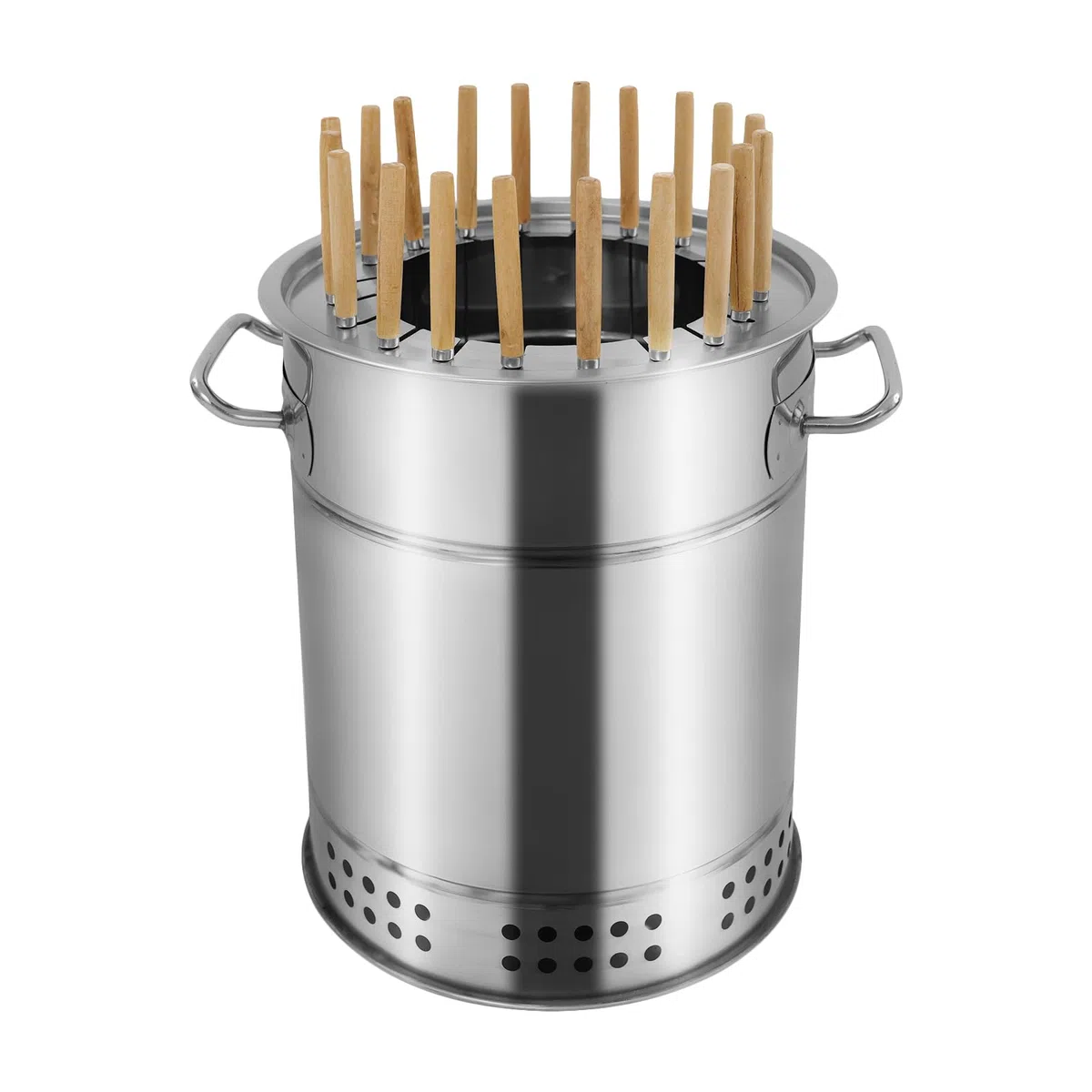 Parrilla portátil de carbón sin humo, ahumador vertical de barril para acampar al aire libre, uso en interiores, 11.8 x 13.4 pulgadas, parrilla de carbón compacta para una experiencia perfecta de