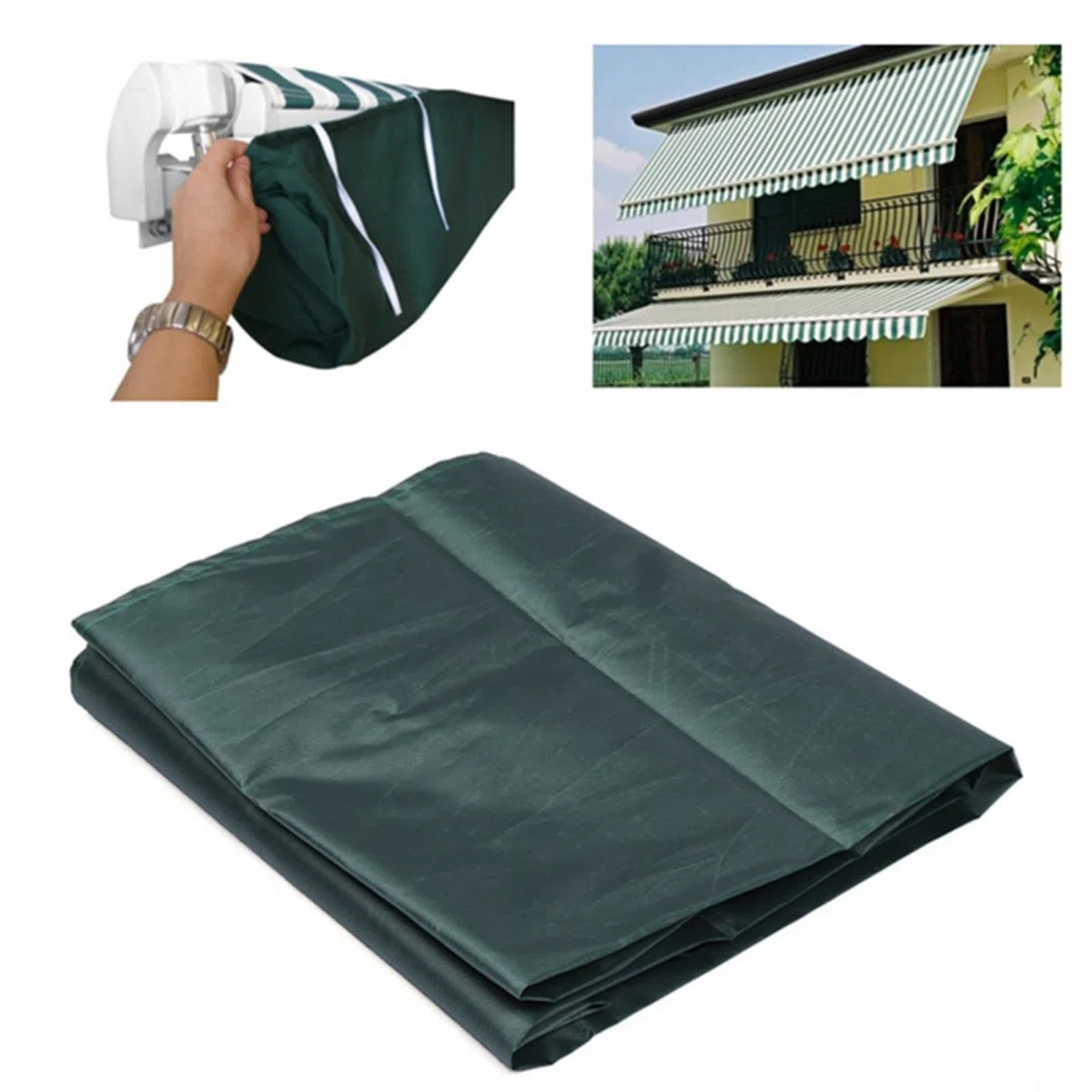 Funda de almacenamiento para toldo de exterior, impermeable, impermeable, 4,5 m, color verde
