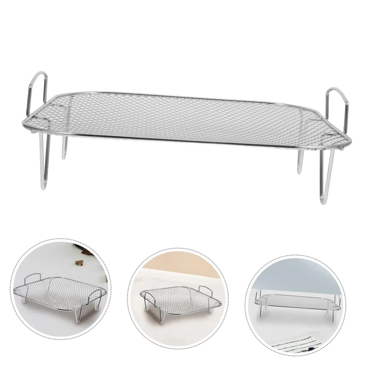 Rejilla para Freidora De Aire del Horno Acero Inoxidable Multifuncional para Cocinar Al Vapor y Asar, Compatible Freidoras, Uso Doméstico y Barbacoa,
