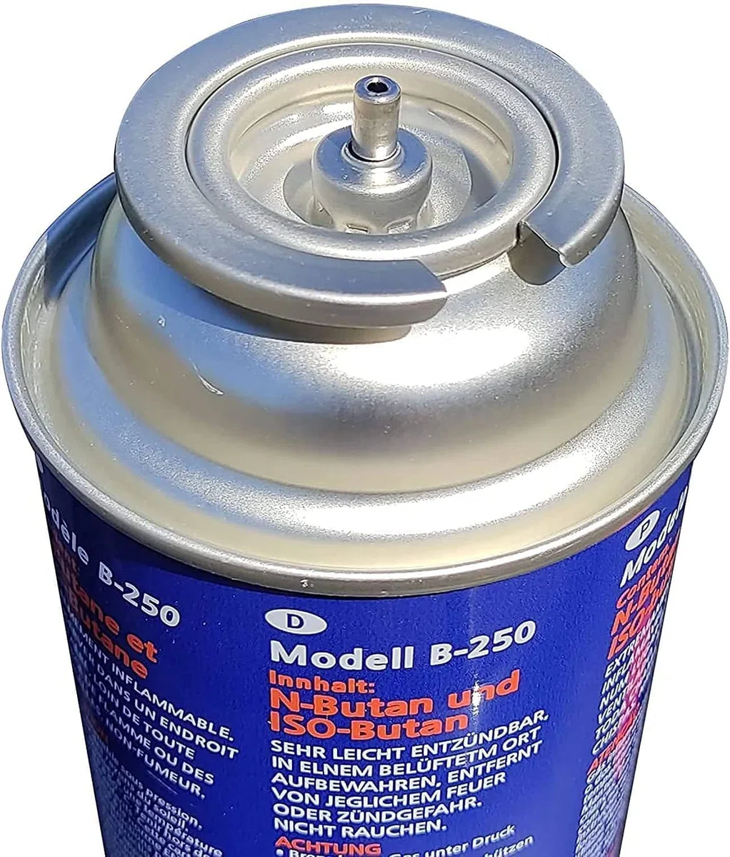 KURIL Pack 8 Cartuchos de Gas Butano BUTSIR B-250 – 227 g – Válvula Autosealable – Compatible con Cocinas Portátiles y Hornillos – Camping, Outdoor o Emergencias
