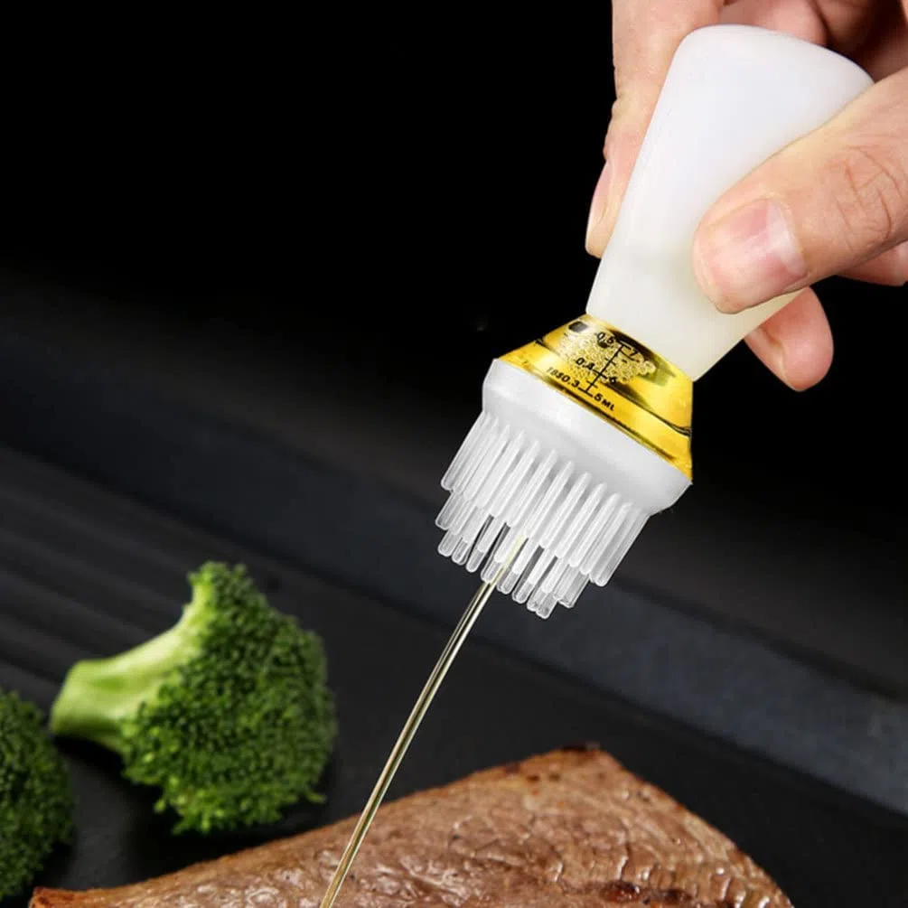 150 ml Botella de Aceite con Cepillo de Silicona, Cepillo de Aceite para Barbacoa, Aceite Resistente al Calor, Aceite para Barbacoa para Hornear, Panqueques, Herramienta de Repostería