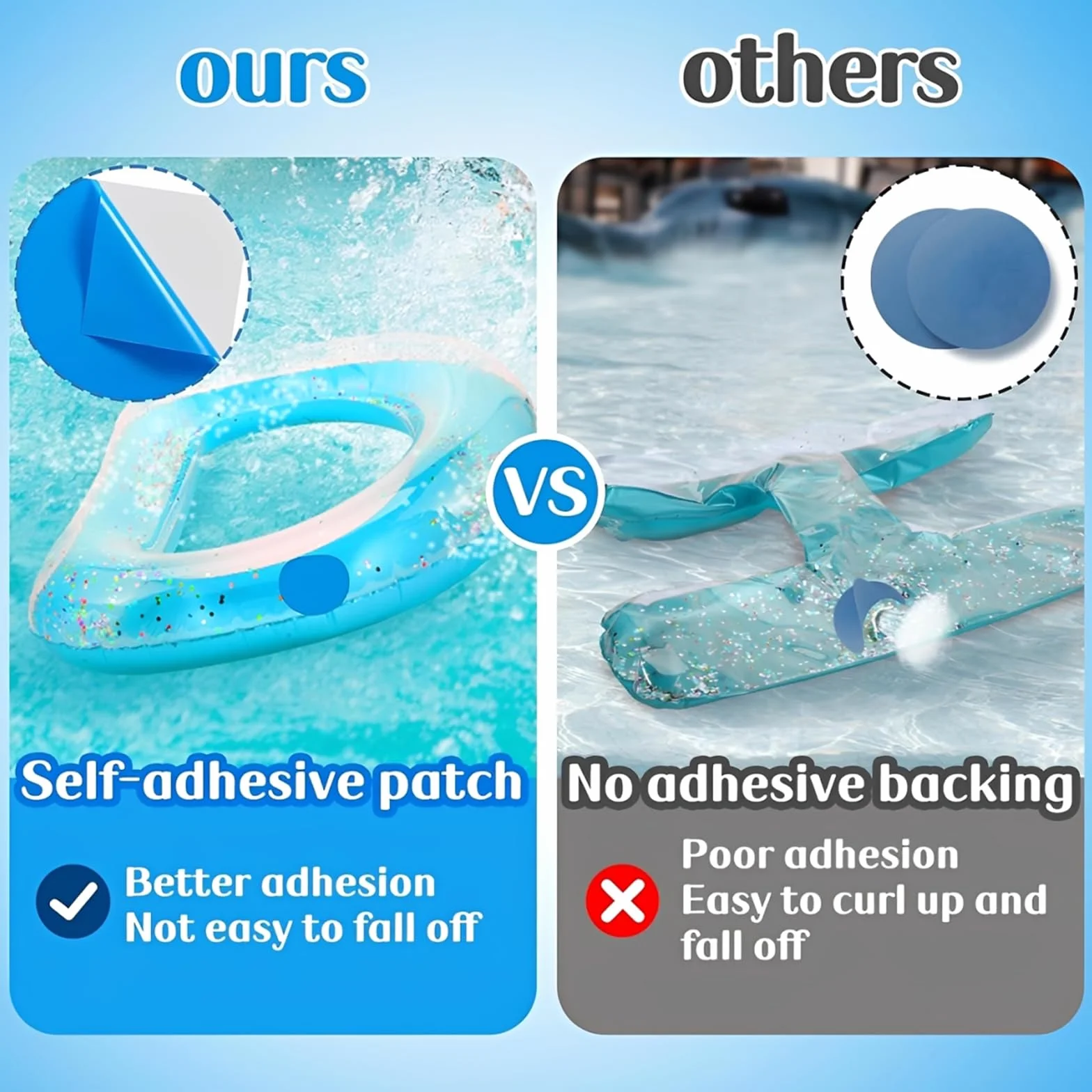 Parches Piscina Autoadhesivos Reparación Grande 4FT x 2.8FT PVC Pool Liner Repair Patch Impermeables Parche de Reparacion para Bajo el Agua Botes Inflables Camas de Agua Carpas