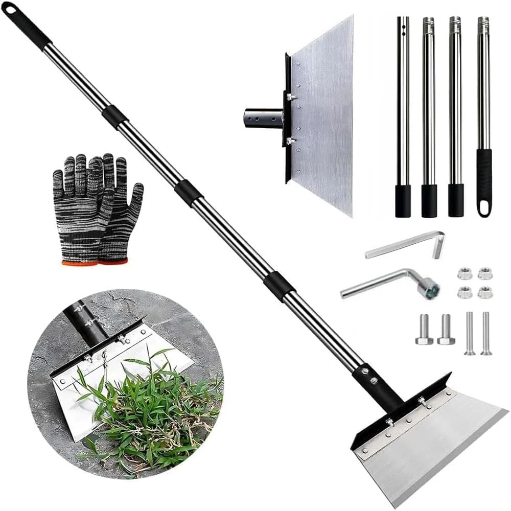 Pala de Jardín Multifunciona con Mango 163 cm, Pala De Limpieza De Jardin 32cm, Pala De Jardín para Deshierbar, Pala Plana De Acero para Musgo, Palear Nieve, Limpiar Granjas