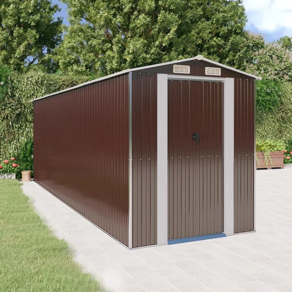 Caseta para electrodomésticos, 192 x 606 x 223 cm, acero galvanizado, color marrón oscuro