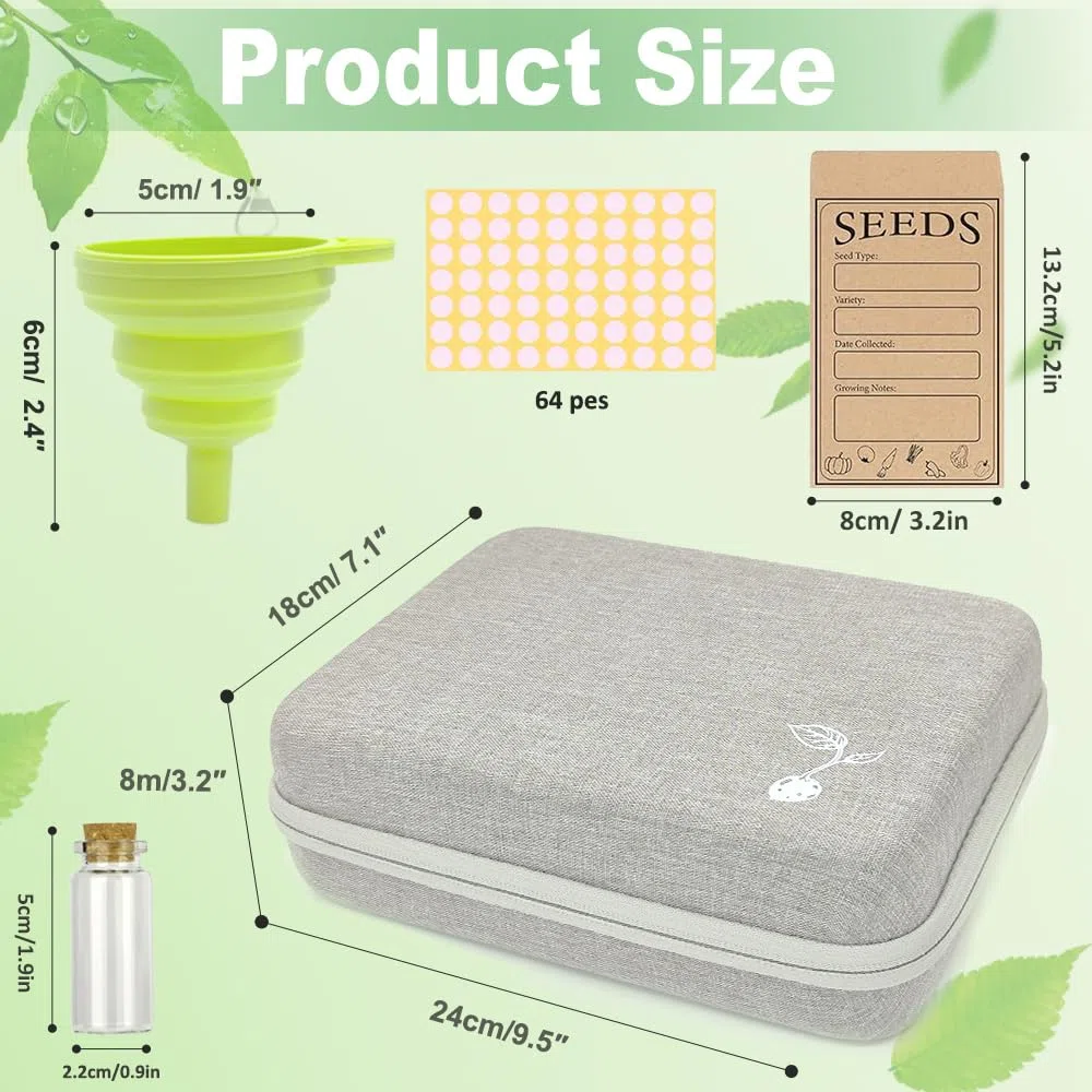 40 Ranuras Caja de Almacenamiento de Semillas,Pintura de Diamantes,Caja Organizadora de Semillas con Bolsa y Pegatinas,Organizador de Accesorios para Joyas,Manicura,Semillas