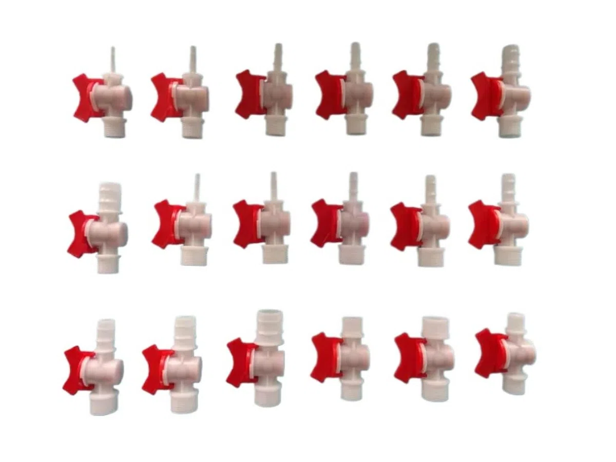 Conector de grifo en línea tubo de tubería de pvc de púas válvula de cierre de plástico para barco de jardín de bricolaje (2.10mm - 3/4")