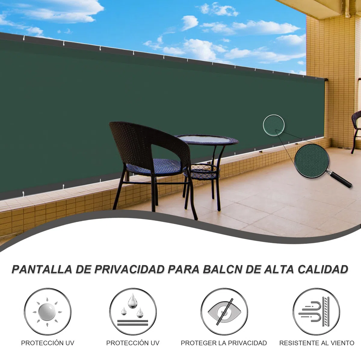 LOVE STORY Pantalla de Privacidad para Balcón 70x800cm,Impermeable Tela PES,Toldo con Ojales, Protección UV, Ideal para Jardín, Piscina y Barandillas,Antracita Oscuro