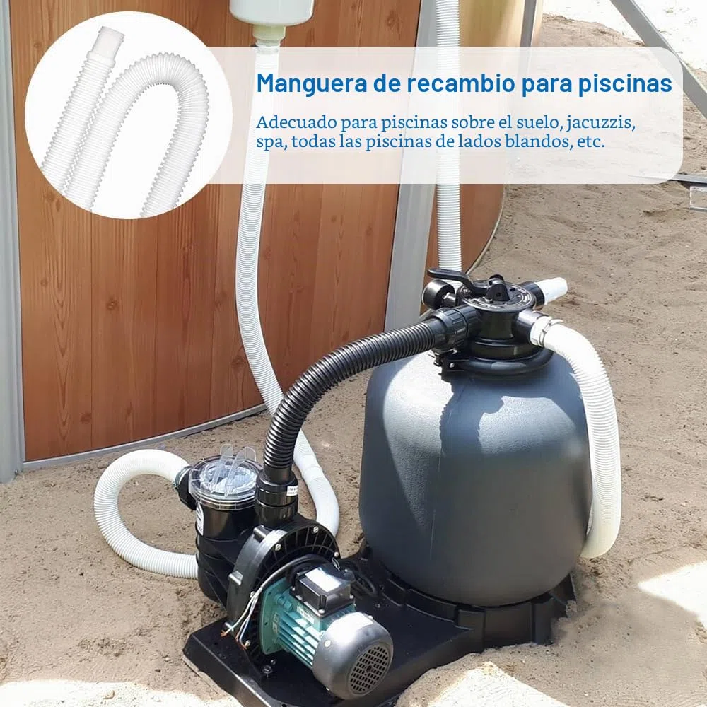 Manguera Piscina 32mm, 2 Piezas 1m Manguera de Repuesto para Piscina Depuradora con 4 Morsetti in Metallo Manguera de Recambio de Filtro Tubo para Piscinas Elevadas