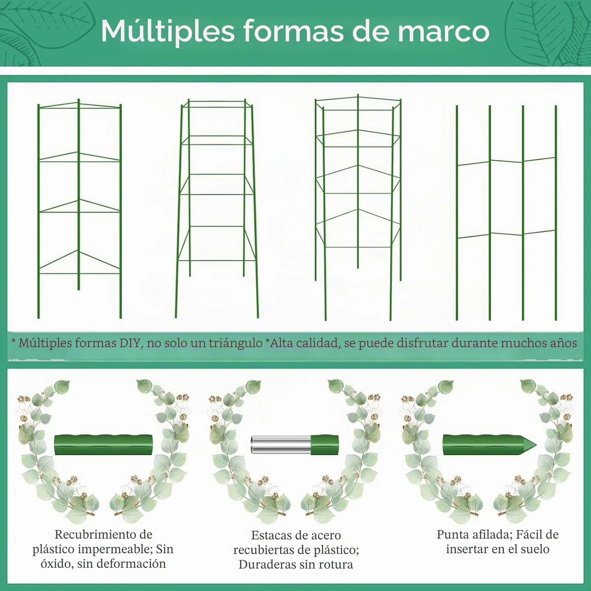 KAHEIGN 2 Piezas Jaulas de Tomate de Jardín, 160CM Enrejado de Marco de Soporte de Planta Ajustable para Verticales Escalada Planta Verduras Flor Frutas Enredadera - con 60Pz Bridas, 20Pz Jardín Clips