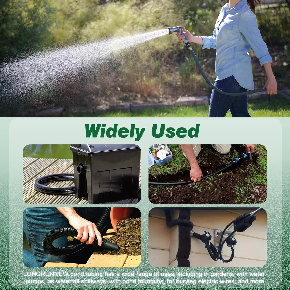 Manguera de aspiración de 25 mm en espiral, flexible, PVC, fácil instalación y ocultación para estanques, juegos de agua, estanques de jardín, cascadas, filtros y más (25 mm de diámetro x