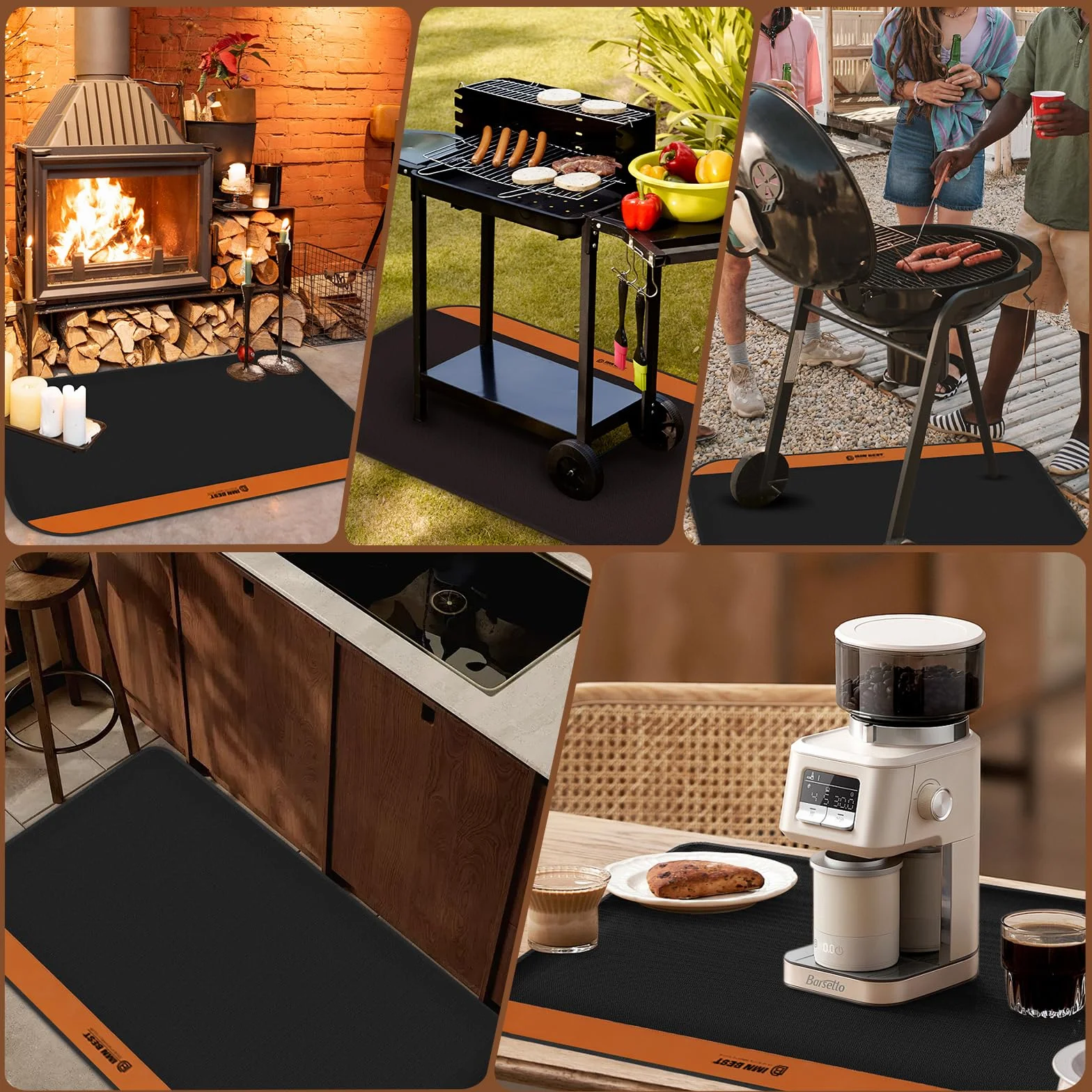 Esterilla Ignífuga para Interiores 100 x 60 cm - Alfombrilla Protectora para Estufas de Leña - Placa de Protección Contra Chispas
