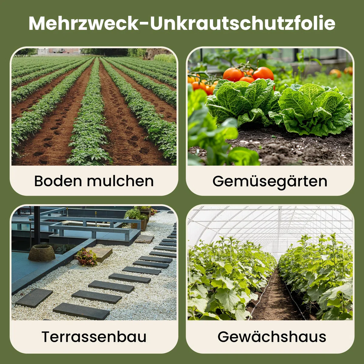 GARDENIX® 16 m² Tela para Control de maleza 50g/m² de jardín vellón de protección contra malezas Alta estabilización UV Permeable al Agua (1,6m x 10m)