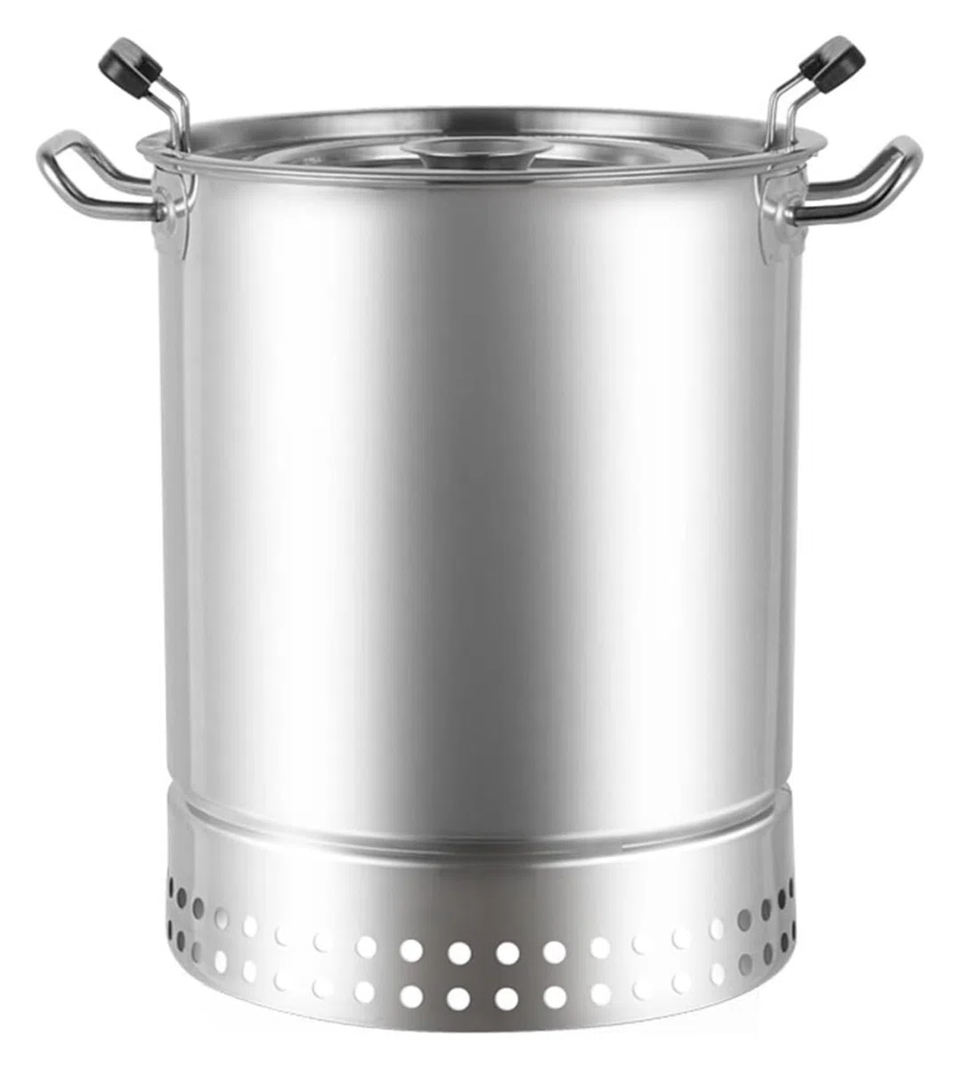 Barril de carbón para Barbacoa, ahumador de Barril, Parrilla de Barbacoa de carbón para ahumador, Barril de Malla de Parrilla de Barbacoa de Acero Inoxidable con 20 brochetas, Cesta para asa